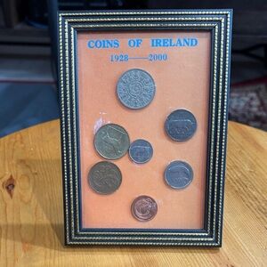 Framed Irish Coin Collection Display